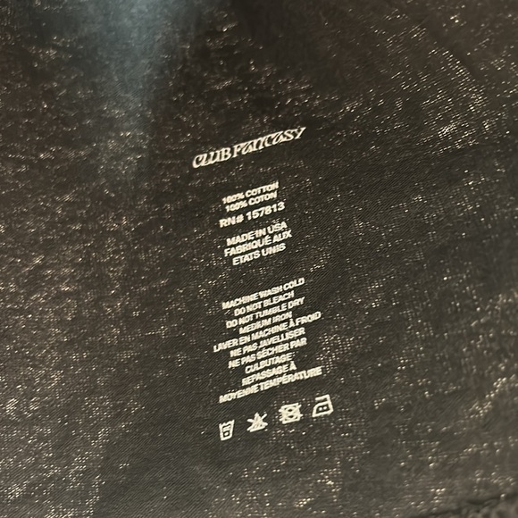 CLUB FANTASY SHORT SLEEVE CREWNECK T-SHIRT SMALL BLACK women’s nwot - Picture 4 of 7